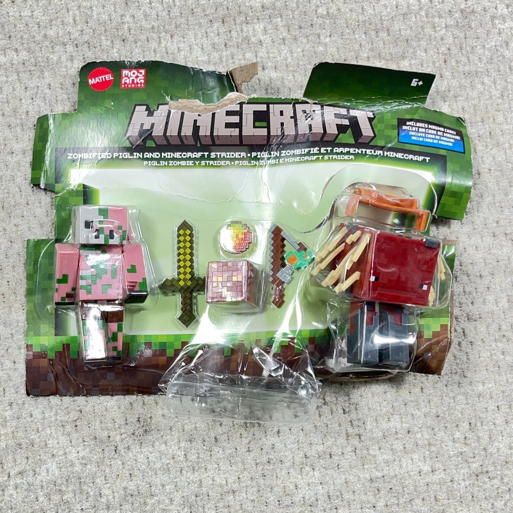 Zombified Piglin &‎ Strider 2 Pack figures Minecraft Video Game Mattel Complete
